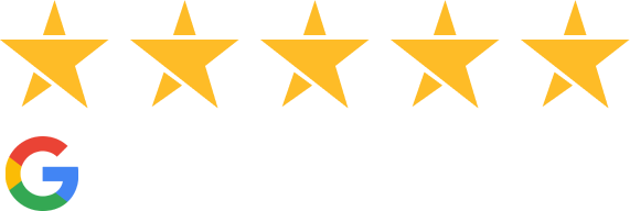 Five gold stars with Google logo below, representing Parker Orthodontics customer reviews.
